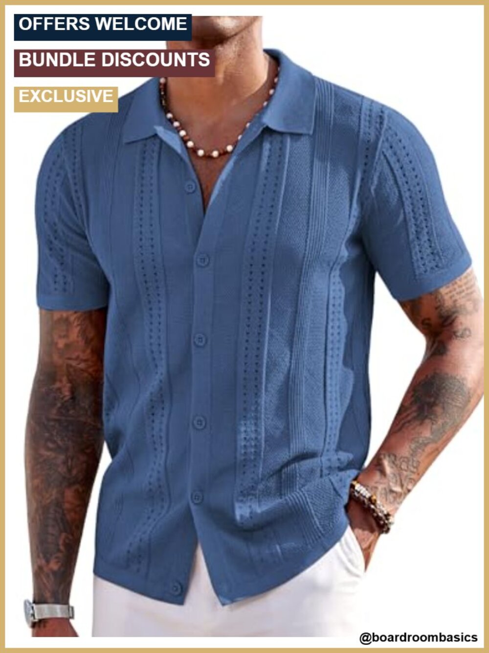 COOFANDY Men's Knit Shirts Short Sleeve Button Down Polo Shirt Summer Beach
